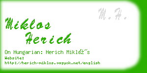 miklos herich business card